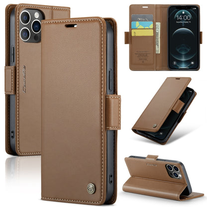CaseMe 023 Butterfly Buckle Litchi Texture RFID Anti-theft Leather Phone Case, For iPhone 13, For iPhone 13 mini, For iPhone 13 Pro, For iPhone 13 Pro Max, For iPhone 12 / 12 Pro, For iPhone 12 Pro Max, For iPhone 12 mini, For iPhone 11