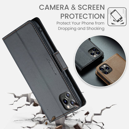 CaseMe 023 Butterfly Buckle Litchi Texture RFID Anti-theft Leather Phone Case, For iPhone 11 Pro, For iPhone 11 Pro Max, For iPhone XS Max, For iPhone XS, For iPhone XR, For iPhone SE 2022/SE 2020/6/7/8, For iPhone 6 Plus/7 Plus/8 Plus