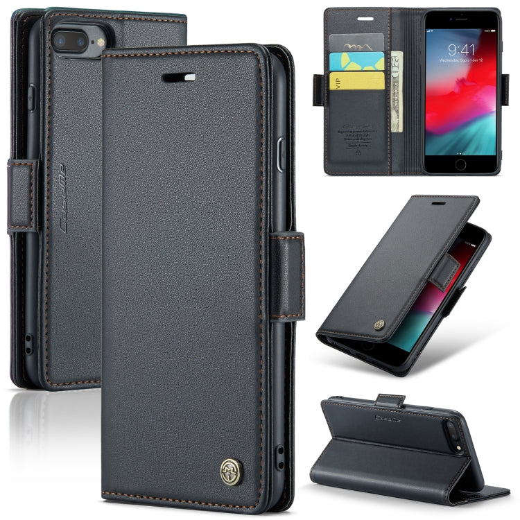 CaseMe 023 Butterfly Buckle Litchi Texture RFID Anti-theft Leather Phone Case, For iPhone 11 Pro, For iPhone 11 Pro Max, For iPhone XS Max, For iPhone XS, For iPhone XR, For iPhone SE 2022/SE 2020/6/7/8, For iPhone 6 Plus/7 Plus/8 Plus