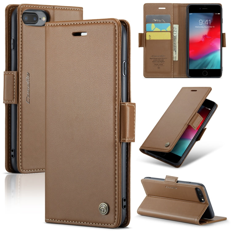 CaseMe 023 Butterfly Buckle Litchi Texture RFID Anti-theft Leather Phone Case, For iPhone 11 Pro, For iPhone 11 Pro Max, For iPhone XS Max, For iPhone XS, For iPhone XR, For iPhone SE 2022/SE 2020/6/7/8, For iPhone 6 Plus/7 Plus/8 Plus