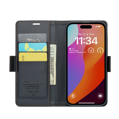 CaseMe 023 Butterfly Buckle Litchi Texture RFID Anti-theft Leather Phone Case, For iPhone 15 Pro Max, For iPhone 14, For iPhone 14 Plus, For iPhone 15 Pro, For iPhone 15 Plus, For iPhone 14 Pro, For iPhone 15, For iPhone 14 Pro Max