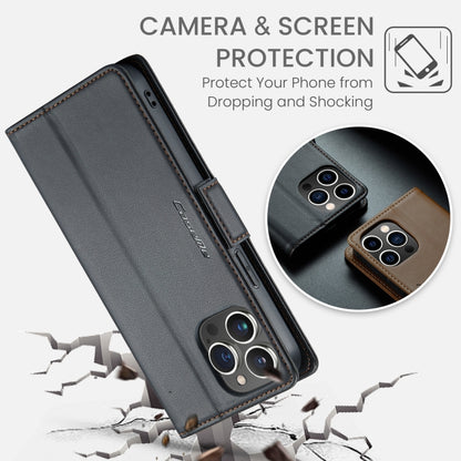 CaseMe 023 Butterfly Buckle Litchi Texture RFID Anti-theft Leather Phone Case, For iPhone 15 Pro Max, For iPhone 14, For iPhone 14 Plus, For iPhone 15 Pro, For iPhone 15 Plus, For iPhone 14 Pro, For iPhone 15, For iPhone 14 Pro Max