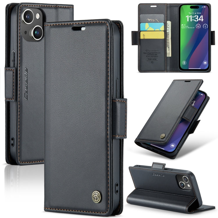 CaseMe 023 Butterfly Buckle Litchi Texture RFID Anti-theft Leather Phone Case, For iPhone 14, For iPhone 15 Pro Max, For iPhone 15 Pro, For iPhone 14 Plus, For iPhone 14 Pro, For iPhone 15 Plus, For iPhone 15, For iPhone 14 Pro Max