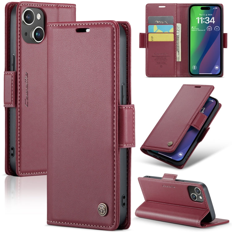 CaseMe 023 Butterfly Buckle Litchi Texture RFID Anti-theft Leather Phone Case, For iPhone 14, For iPhone 15 Pro Max, For iPhone 15 Pro, For iPhone 14 Plus, For iPhone 14 Pro, For iPhone 15 Plus, For iPhone 15, For iPhone 14 Pro Max