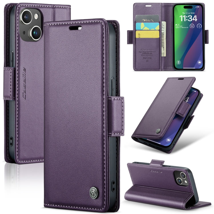 CaseMe 023 Butterfly Buckle Litchi Texture RFID Anti-theft Leather Phone Case, For iPhone 14, For iPhone 15 Pro Max, For iPhone 15 Pro, For iPhone 14 Plus, For iPhone 14 Pro, For iPhone 15 Plus, For iPhone 15, For iPhone 14 Pro Max