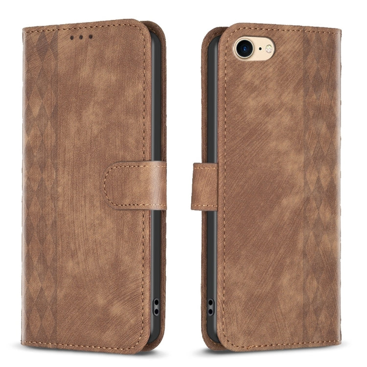 Plaid Embossed Leather Phone Case, For iPhone SE 2022 / 7 / 8, For iPhone 15, For iPhone 7 Plus / 8 Plus
