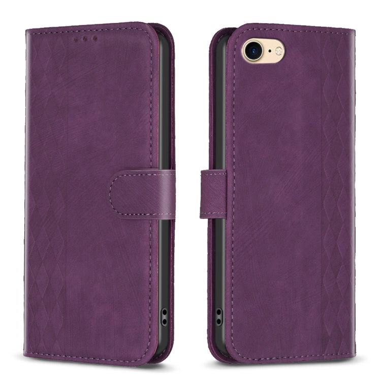 Plaid Embossed Leather Phone Case, For iPhone SE 2022 / 7 / 8, For iPhone 15, For iPhone 7 Plus / 8 Plus