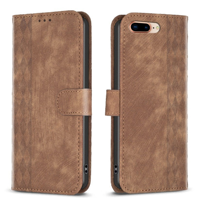Plaid Embossed Leather Phone Case, For iPhone 15, For iPhone SE 2022 / 7 / 8, For iPhone 7 Plus / 8 Plus