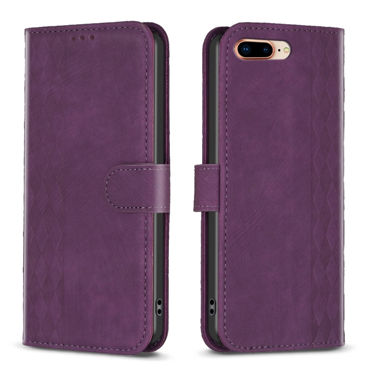 Plaid Embossed Leather Phone Case, For iPhone SE 2022 / 7 / 8, For iPhone 15, For iPhone 7 Plus / 8 Plus