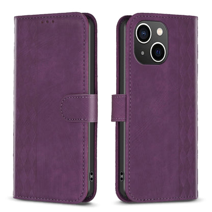 Plaid Embossed Leather Phone Case, For iPhone 15, For iPhone SE 2022 / 7 / 8, For iPhone 7 Plus / 8 Plus
