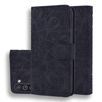 Embossed Sunflower Pattern Horizontal Flip PU Leather Case with Holder & Card Slots & Wallet & Lanyard, For Samsung Galaxy A01, For Samsung Galaxy A11, For Samsung Galaxy M11, For Samsung Galaxy A21, For Samsung Galaxy A31, For Samsung Galaxy A41      ...