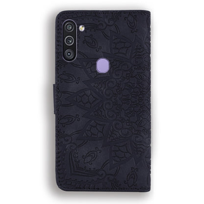 Embossed Sunflower Pattern Horizontal Flip PU Leather Case with Holder & Card Slots & Wallet & Lanyard, For Samsung Galaxy A01, For Samsung Galaxy A11, For Samsung Galaxy M11, For Samsung Galaxy A21, For Samsung Galaxy A31, For Samsung Galaxy A41      ...