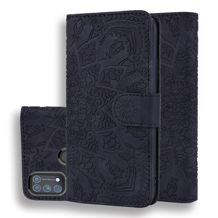 Embossed Sunflower Pattern Horizontal Flip PU Leather Case with Holder & Card Slots & Wallet & Lanyard, For Samsung Galaxy A01, For Samsung Galaxy A11, For Samsung Galaxy M11, For Samsung Galaxy A21, For Samsung Galaxy A31, For Samsung Galaxy A41      ...