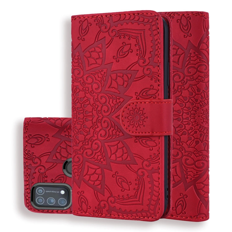 Embossed Sunflower Pattern Horizontal Flip PU Leather Case with Holder & Card Slots & Wallet & Lanyard, For Samsung Galaxy A01, For Samsung Galaxy A11, For Samsung Galaxy M11, For Samsung Galaxy A21, For Samsung Galaxy A31, For Samsung Galaxy A41      ...