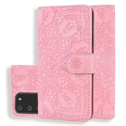 Embossed Sunflower Pattern Horizontal Flip PU Leather Case with Holder & Card Slots & Wallet & Lanyard, For Samsung Galaxy A01, For Samsung Galaxy A11, For Samsung Galaxy M11, For Samsung Galaxy A21, For Samsung Galaxy A31, For Samsung Galaxy A41      ...