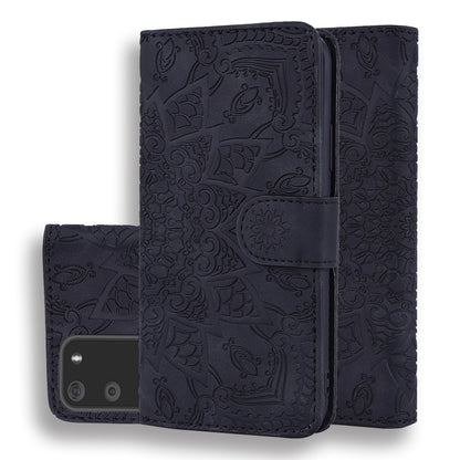 Embossed Sunflower Pattern Horizontal Flip PU Leather Case with Holder & Card Slots & Wallet & Lanyard, For Samsung Galaxy A01, For Samsung Galaxy A11, For Samsung Galaxy M11, For Samsung Galaxy A21, For Samsung Galaxy A31, For Samsung Galaxy A41      ...