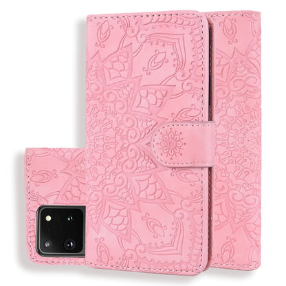 Embossed Sunflower Pattern Horizontal Flip PU Leather Case with Holder & Card Slots & Wallet & Lanyard, For Samsung Galaxy A01, For Samsung Galaxy A11, For Samsung Galaxy M11, For Samsung Galaxy A21, For Samsung Galaxy A31, For Samsung Galaxy A41      ...