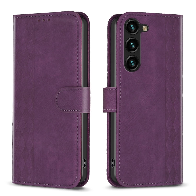 Plaid Embossed Leather Phone Case, For Samsung Galaxy A35, For Samsung Galaxy S24 Ultra 5G, For Samsung Galaxy A15, For Samsung Galaxy A25 5G, For Samsung Galaxy S23 5G, For Samsung Galaxy A55, For Samsung Galaxy S24+ 5G, For Samsung Galaxy S23 FE 5G  ...