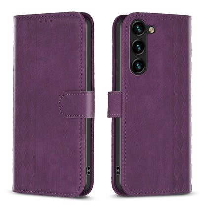 Plaid Embossed Leather Phone Case, For Samsung Galaxy A35, For Samsung Galaxy S24 Ultra 5G, For Samsung Galaxy A15, For Samsung Galaxy A25 5G, For Samsung Galaxy S23 5G, For Samsung Galaxy A55, For Samsung Galaxy S24+ 5G, For Samsung Galaxy S23 FE 5G  ...