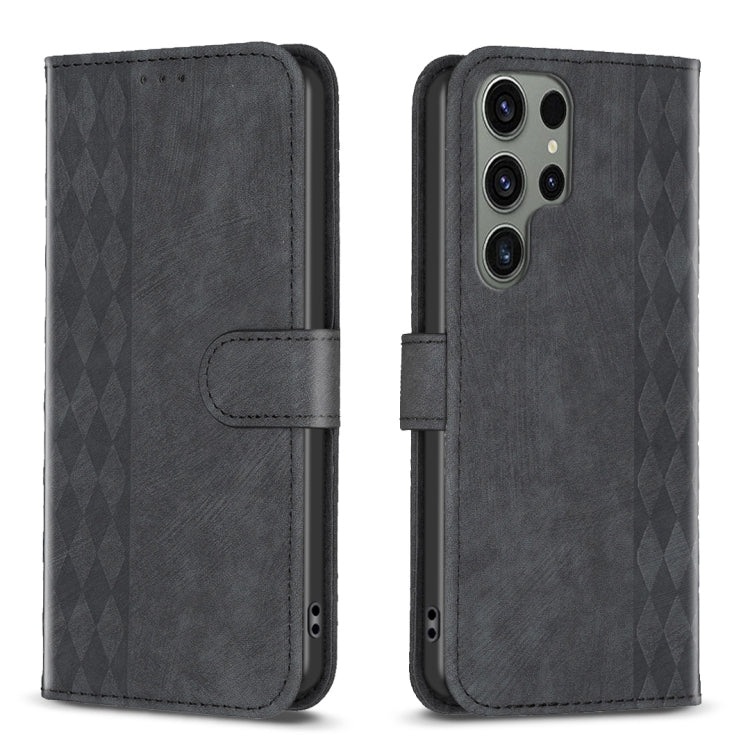 Plaid Embossed Leather Phone Case, For Samsung Galaxy A35, For Samsung Galaxy S24 Ultra 5G, For Samsung Galaxy A15, For Samsung Galaxy A25 5G, For Samsung Galaxy S23 5G, For Samsung Galaxy A55, For Samsung Galaxy S24+ 5G, For Samsung Galaxy S23 FE 5G  ...