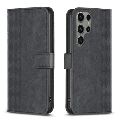Plaid Embossed Leather Phone Case, For Samsung Galaxy A35, For Samsung Galaxy S24 Ultra 5G, For Samsung Galaxy A15, For Samsung Galaxy A25 5G, For Samsung Galaxy S23 5G, For Samsung Galaxy A55, For Samsung Galaxy S24+ 5G, For Samsung Galaxy S23 FE 5G  ...