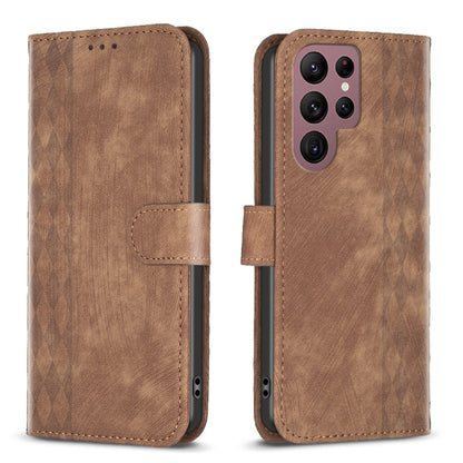 Plaid Embossed Leather Phone Case, For Samsung Galaxy S24 5G, For Samsung Galaxy S22 5G, For Samsung Galaxy S22+ 5G, For Samsung Galaxy S22 Ultra 5G, For Samsung Galaxy S21 5G, For Samsung Galaxy S21+ 5G, For Samsung Galaxy S21 Ultra 5G                ...