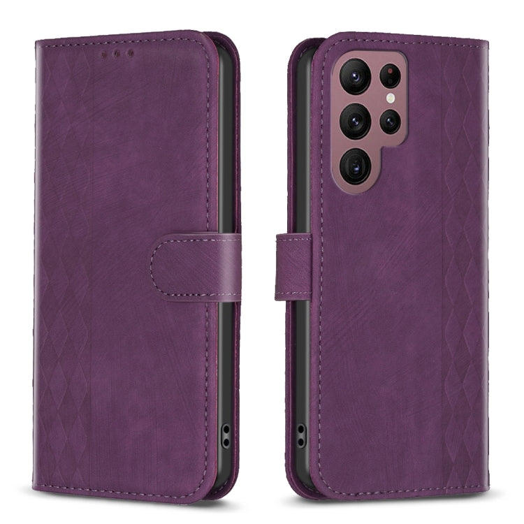 Plaid Embossed Leather Phone Case, For Samsung Galaxy S24 5G, For Samsung Galaxy S22 5G, For Samsung Galaxy S22+ 5G, For Samsung Galaxy S22 Ultra 5G, For Samsung Galaxy S21 5G, For Samsung Galaxy S21+ 5G, For Samsung Galaxy S21 Ultra 5G                ...
