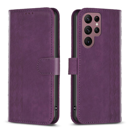 Plaid Embossed Leather Phone Case, For Samsung Galaxy S24 5G, For Samsung Galaxy S22 5G, For Samsung Galaxy S22+ 5G, For Samsung Galaxy S22 Ultra 5G, For Samsung Galaxy S21 5G, For Samsung Galaxy S21+ 5G, For Samsung Galaxy S21 Ultra 5G                ...