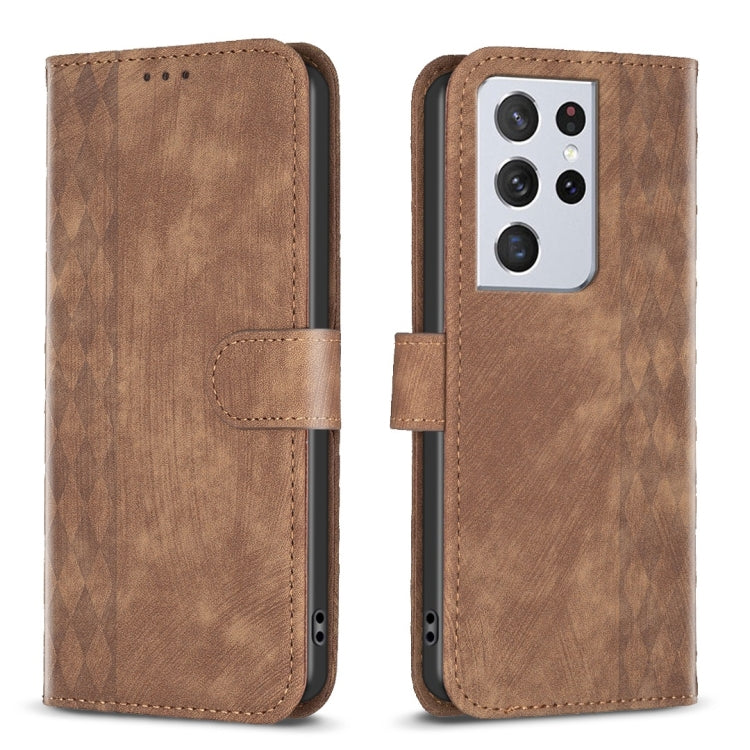 Plaid Embossed Leather Phone Case, For Samsung Galaxy S24 5G, For Samsung Galaxy S22 5G, For Samsung Galaxy S22+ 5G, For Samsung Galaxy S22 Ultra 5G, For Samsung Galaxy S21 5G, For Samsung Galaxy S21+ 5G, For Samsung Galaxy S21 Ultra 5G                ...