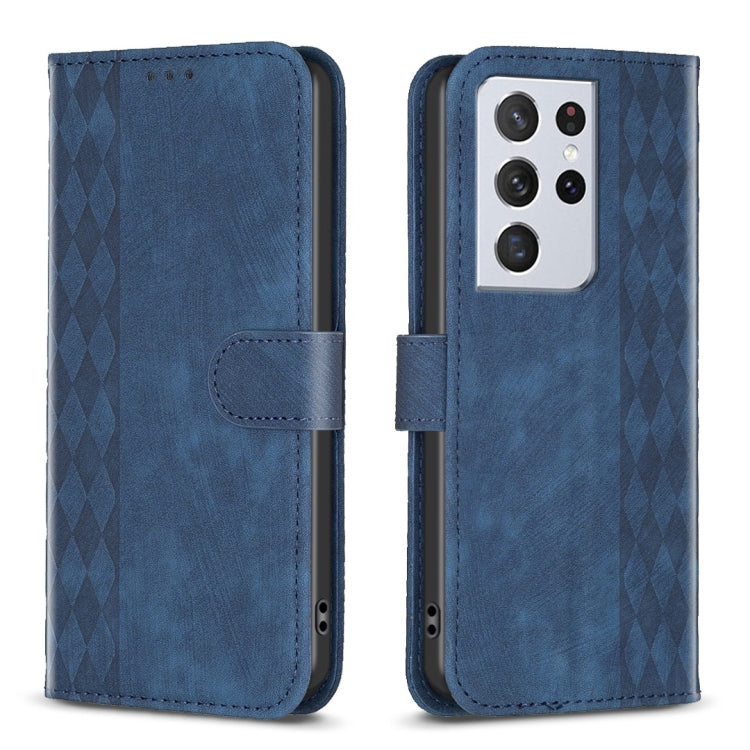 Plaid Embossed Leather Phone Case, For Samsung Galaxy S24 5G, For Samsung Galaxy S22 5G, For Samsung Galaxy S22+ 5G, For Samsung Galaxy S22 Ultra 5G, For Samsung Galaxy S21 5G, For Samsung Galaxy S21+ 5G, For Samsung Galaxy S21 Ultra 5G                ...
