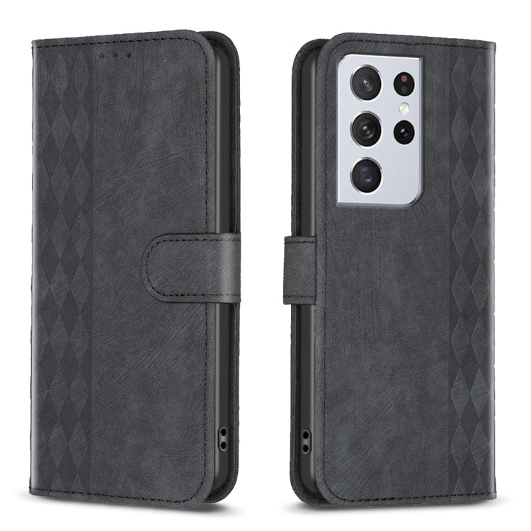 Plaid Embossed Leather Phone Case, For Samsung Galaxy S24 5G, For Samsung Galaxy S22 5G, For Samsung Galaxy S22+ 5G, For Samsung Galaxy S22 Ultra 5G, For Samsung Galaxy S21 5G, For Samsung Galaxy S21+ 5G, For Samsung Galaxy S21 Ultra 5G                ...