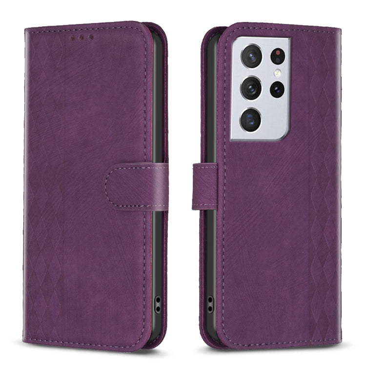 Plaid Embossed Leather Phone Case, For Samsung Galaxy S24 5G, For Samsung Galaxy S22 5G, For Samsung Galaxy S22+ 5G, For Samsung Galaxy S22 Ultra 5G, For Samsung Galaxy S21 5G, For Samsung Galaxy S21+ 5G, For Samsung Galaxy S21 Ultra 5G                ...
