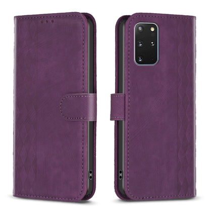 Plaid Embossed Leather Phone Case, For Samsung Galaxy S20+, For Samsung Galaxy S20 FE, For Samsung Galaxy S20 Ultra, For Samsung Galaxy A03s / A02s, For Samsung Galaxy A12, For Samsung Galaxy A13 4G/5G, For Samsung Galaxy A14 4G/5G                     ...