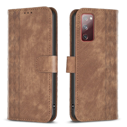 Plaid Embossed Leather Phone Case, For Samsung Galaxy S20+, For Samsung Galaxy S20 FE, For Samsung Galaxy S20 Ultra, For Samsung Galaxy A03s / A02s, For Samsung Galaxy A12, For Samsung Galaxy A13 4G/5G, For Samsung Galaxy A14 4G/5G                     ...