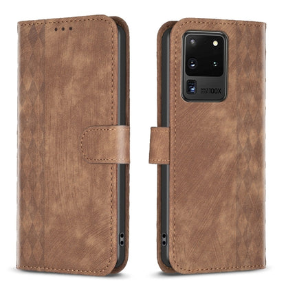 Plaid Embossed Leather Phone Case, For Samsung Galaxy S20+, For Samsung Galaxy S20 FE, For Samsung Galaxy S20 Ultra, For Samsung Galaxy A03s / A02s, For Samsung Galaxy A12, For Samsung Galaxy A13 4G/5G, For Samsung Galaxy A14 4G/5G                     ...
