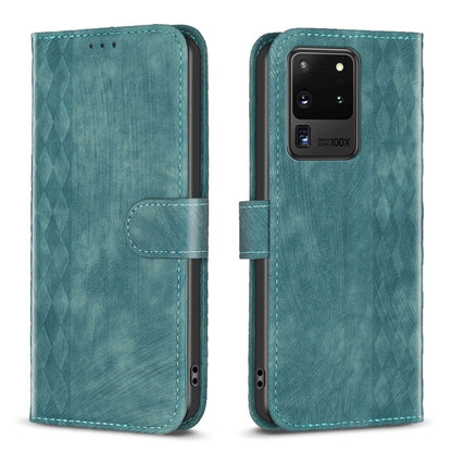 Plaid Embossed Leather Phone Case, For Samsung Galaxy S20+, For Samsung Galaxy S20 FE, For Samsung Galaxy S20 Ultra, For Samsung Galaxy A03s / A02s, For Samsung Galaxy A12, For Samsung Galaxy A13 4G/5G, For Samsung Galaxy A14 4G/5G                     ...