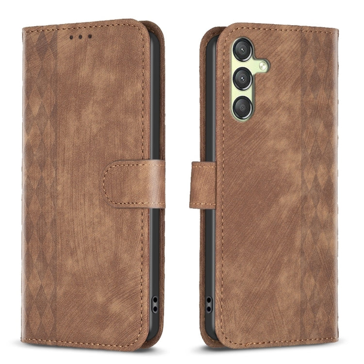 Plaid Embossed Leather Phone Case, For Samsung Galaxy A24 4G, For Samsung Galaxy A31, For Samsung Galaxy A32 4G, For Samsung Galaxy A32 5G, For Samsung Galaxy A33, For Samsung Galaxy A34, For Samsung Galaxy A41, For Samsung Galaxy A42 5G               ...