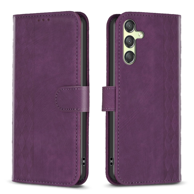Plaid Embossed Leather Phone Case, For Samsung Galaxy A24 4G, For Samsung Galaxy A31, For Samsung Galaxy A32 4G, For Samsung Galaxy A32 5G, For Samsung Galaxy A33, For Samsung Galaxy A34, For Samsung Galaxy A41, For Samsung Galaxy A42 5G               ...