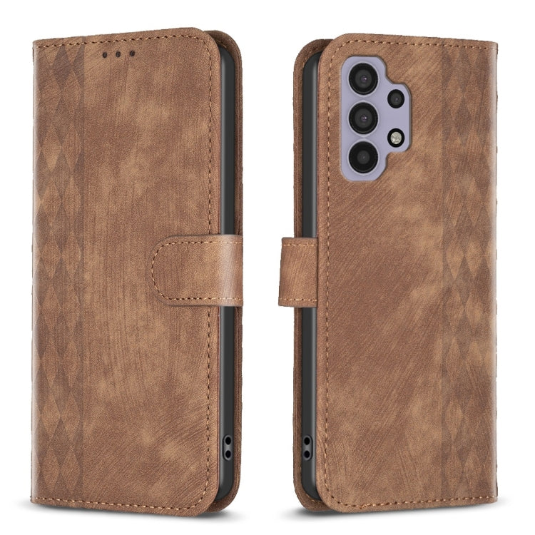 Plaid Embossed Leather Phone Case, For Samsung Galaxy A24 4G, For Samsung Galaxy A31, For Samsung Galaxy A32 4G, For Samsung Galaxy A32 5G, For Samsung Galaxy A33, For Samsung Galaxy A34, For Samsung Galaxy A41, For Samsung Galaxy A42 5G               ...