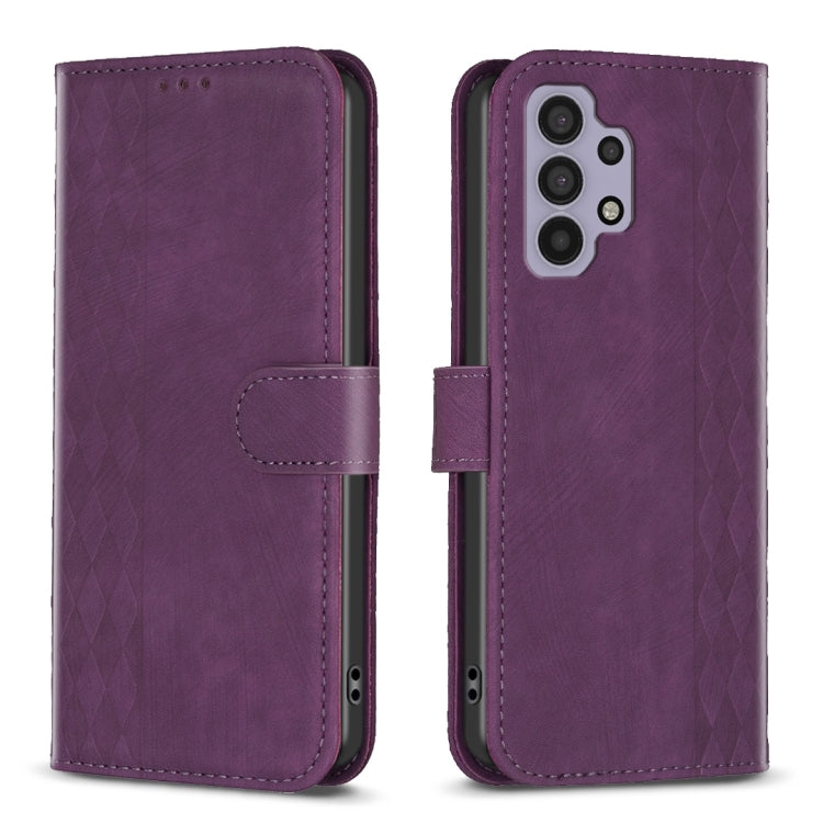 Plaid Embossed Leather Phone Case, For Samsung Galaxy A24 4G, For Samsung Galaxy A31, For Samsung Galaxy A32 4G, For Samsung Galaxy A32 5G, For Samsung Galaxy A33, For Samsung Galaxy A34, For Samsung Galaxy A41, For Samsung Galaxy A42 5G               ...