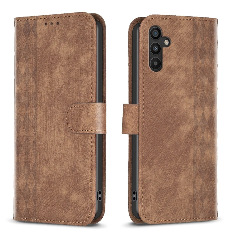 Plaid Embossed Leather Phone Case, For Samsung Galaxy A24 4G, For Samsung Galaxy A31, For Samsung Galaxy A32 4G, For Samsung Galaxy A32 5G, For Samsung Galaxy A33, For Samsung Galaxy A34, For Samsung Galaxy A41, For Samsung Galaxy A42 5G               ...