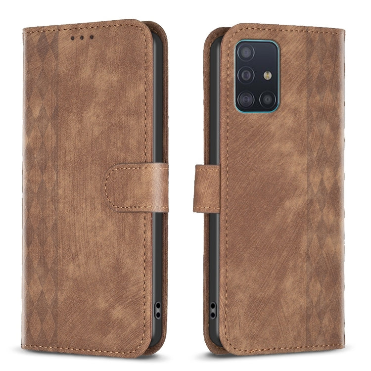 Plaid Embossed Leather Phone Case, For Samsung Galaxy A24 4G, For Samsung Galaxy A31, For Samsung Galaxy A32 4G, For Samsung Galaxy A32 5G, For Samsung Galaxy A33, For Samsung Galaxy A34, For Samsung Galaxy A41, For Samsung Galaxy A42 5G               ...