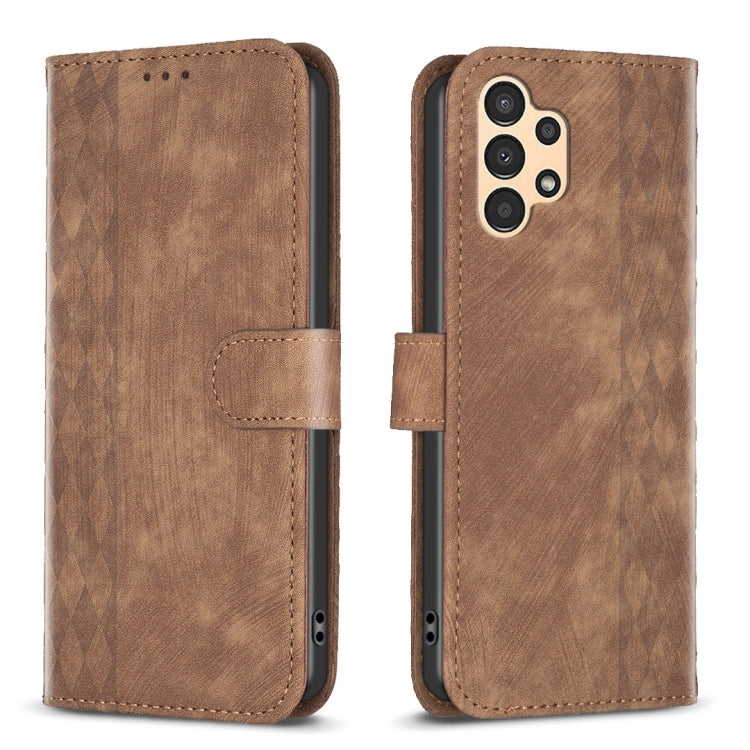 Plaid Embossed Leather Phone Case, For Samsung Galaxy A52 4G/5G, For Samsung Galaxy A53, For Samsung Galaxy A54, For Samsung Galaxy A71 4G, For Samsung Galaxy A72 4G/5G, For Samsung Galaxy A73
