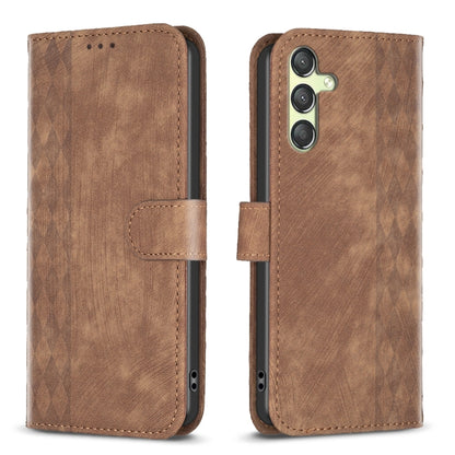 Plaid Embossed Leather Phone Case, For Samsung Galaxy A35, For Samsung Galaxy S24 Ultra 5G, For Samsung Galaxy A15, For Samsung Galaxy A25 5G, For Samsung Galaxy S23 5G, For Samsung Galaxy A55, For Samsung Galaxy S24+ 5G, For Samsung Galaxy S23 FE 5G  ...