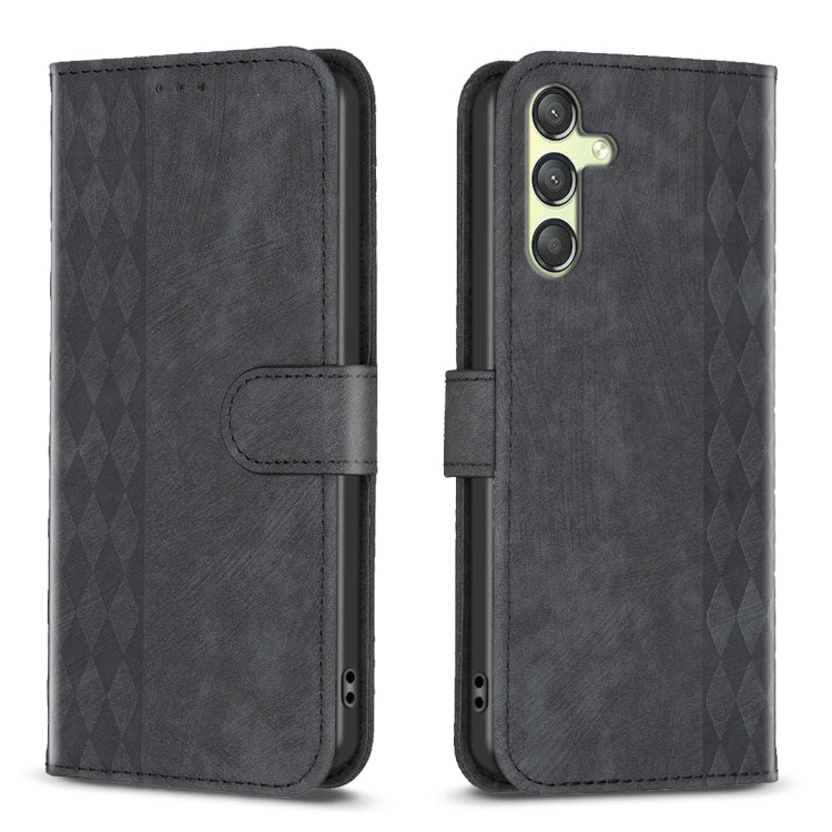 Plaid Embossed Leather Phone Case, For Samsung Galaxy A35, For Samsung Galaxy S24 Ultra 5G, For Samsung Galaxy A15, For Samsung Galaxy A25 5G, For Samsung Galaxy S23 5G, For Samsung Galaxy A55, For Samsung Galaxy S24+ 5G, For Samsung Galaxy S23 FE 5G  ...