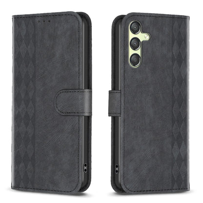 Plaid Embossed Leather Phone Case, For Samsung Galaxy A35, For Samsung Galaxy S24 Ultra 5G, For Samsung Galaxy A15, For Samsung Galaxy A25 5G, For Samsung Galaxy S23 5G, For Samsung Galaxy A55, For Samsung Galaxy S24+ 5G, For Samsung Galaxy S23 FE 5G  ...