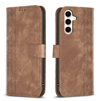 Plaid Embossed Leather Phone Case, For Samsung Galaxy A35, For Samsung Galaxy S24 Ultra 5G, For Samsung Galaxy A15, For Samsung Galaxy A25 5G, For Samsung Galaxy S23 5G, For Samsung Galaxy A55, For Samsung Galaxy S24+ 5G, For Samsung Galaxy S23 FE 5G  ...
