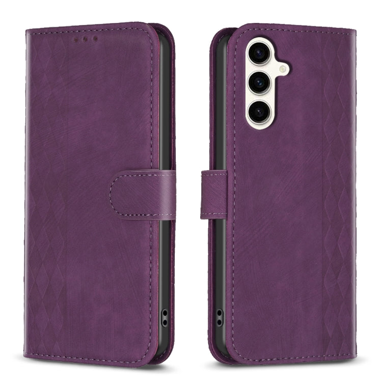 Plaid Embossed Leather Phone Case, For Samsung Galaxy A35, For Samsung Galaxy S24 Ultra 5G, For Samsung Galaxy A15, For Samsung Galaxy A25 5G, For Samsung Galaxy S23 5G, For Samsung Galaxy A55, For Samsung Galaxy S24+ 5G, For Samsung Galaxy S23 FE 5G  ...