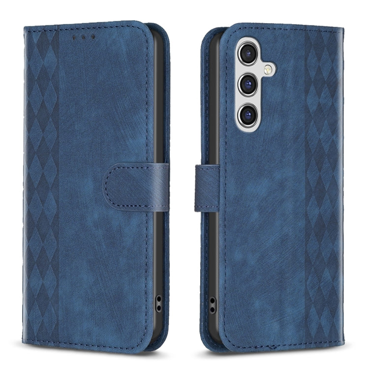 Plaid Embossed Leather Phone Case, For Samsung Galaxy A35, For Samsung Galaxy S24 Ultra 5G, For Samsung Galaxy A15, For Samsung Galaxy A25 5G, For Samsung Galaxy S23 5G, For Samsung Galaxy A55, For Samsung Galaxy S24+ 5G, For Samsung Galaxy S23 FE 5G  ...