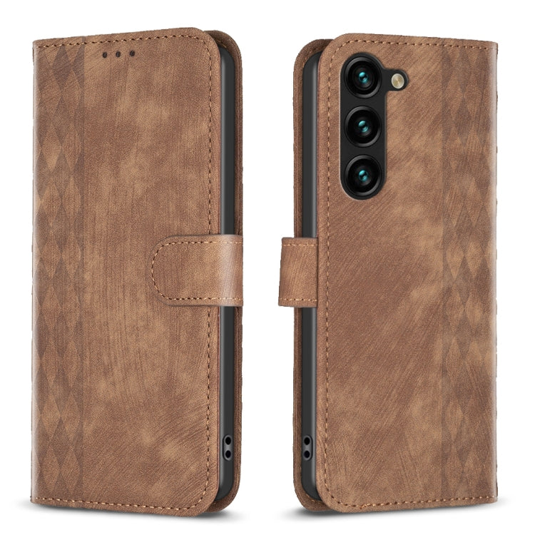 Plaid Embossed Leather Phone Case, For Samsung Galaxy A35, For Samsung Galaxy S24 Ultra 5G, For Samsung Galaxy A15, For Samsung Galaxy A25 5G, For Samsung Galaxy S23 5G, For Samsung Galaxy A55, For Samsung Galaxy S24+ 5G, For Samsung Galaxy S23 FE 5G  ...